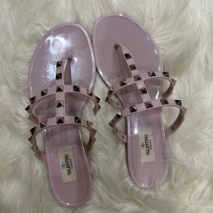 Valentino rockstud sandals water rose color